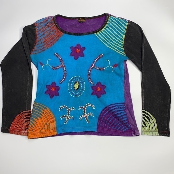 Rising International Bohemian Floral Long Sleeve Medium - Picture 1 of 9